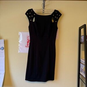 Charlotte Russe Black Mini Dress with Gold Stud Accents